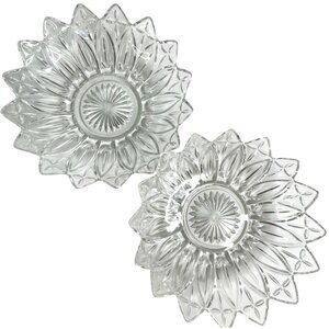 Vintage Federal Glass Bowls  Petal Pattern (2829) 1960's Flower Petal Edge 10"